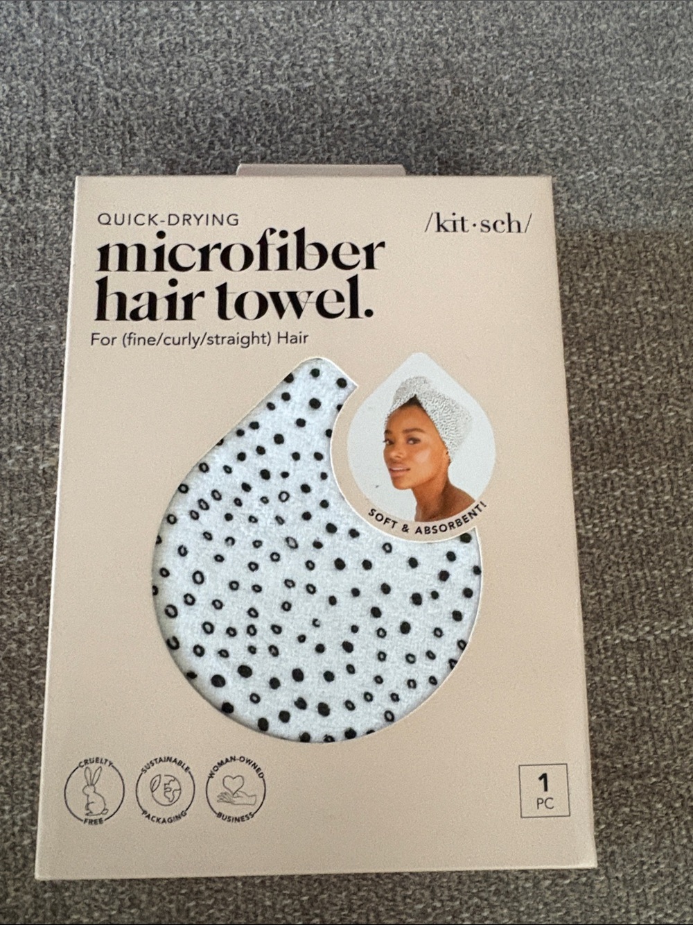 KITSCH KIT SCH Quick-Drying Microfiber Hair Towel Wrap NEW
